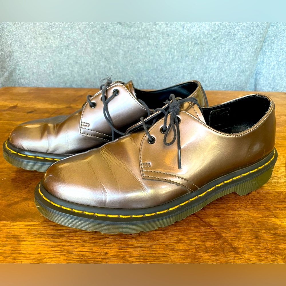 Dr. Martens Pewter Spectra Patent Oxfords